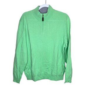 Club Room Men's Estate Merino Wool 1/4 Zip Sweater Grassy Green‎ Size L